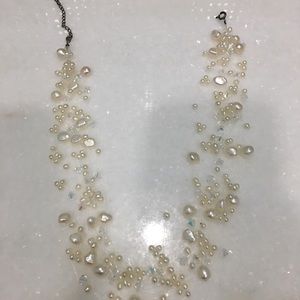 Freshwater pearl and crystal necklace